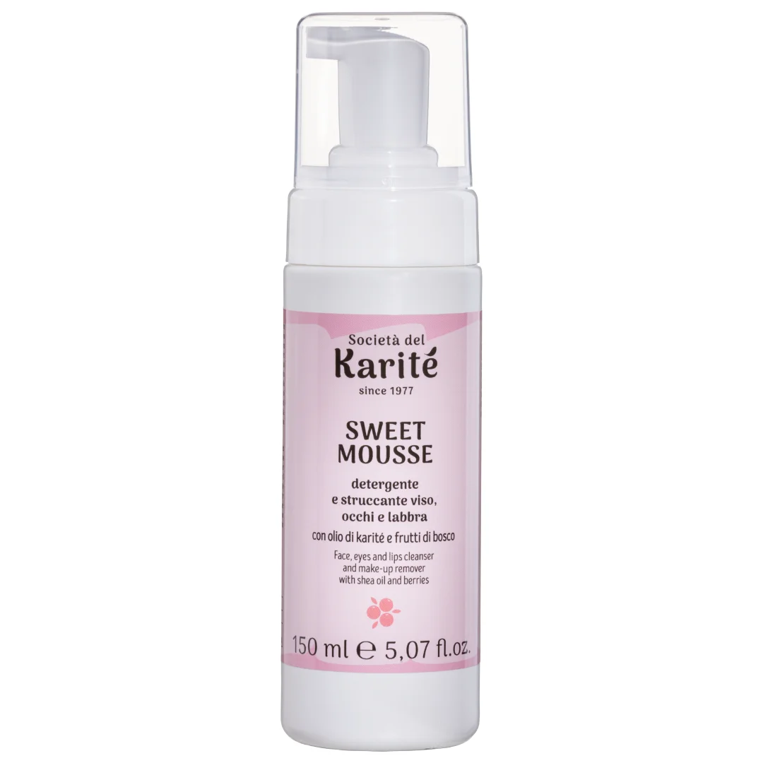 Mousse detergente struccante al burro di Karité